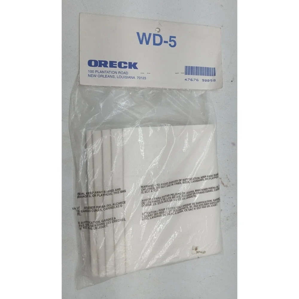 Oreck disposable dust filter bags SD-69 OEM Part #63296A [6 Pack]